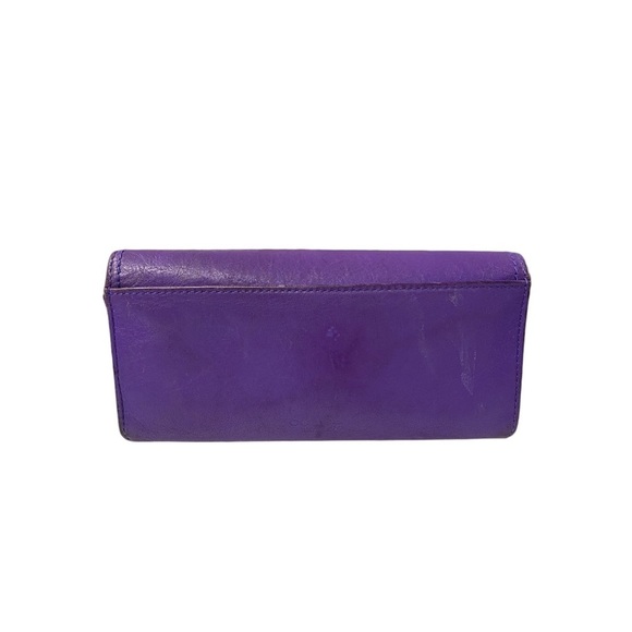 Coach Purple leather vintage folded wallet - Picture 2 of 10